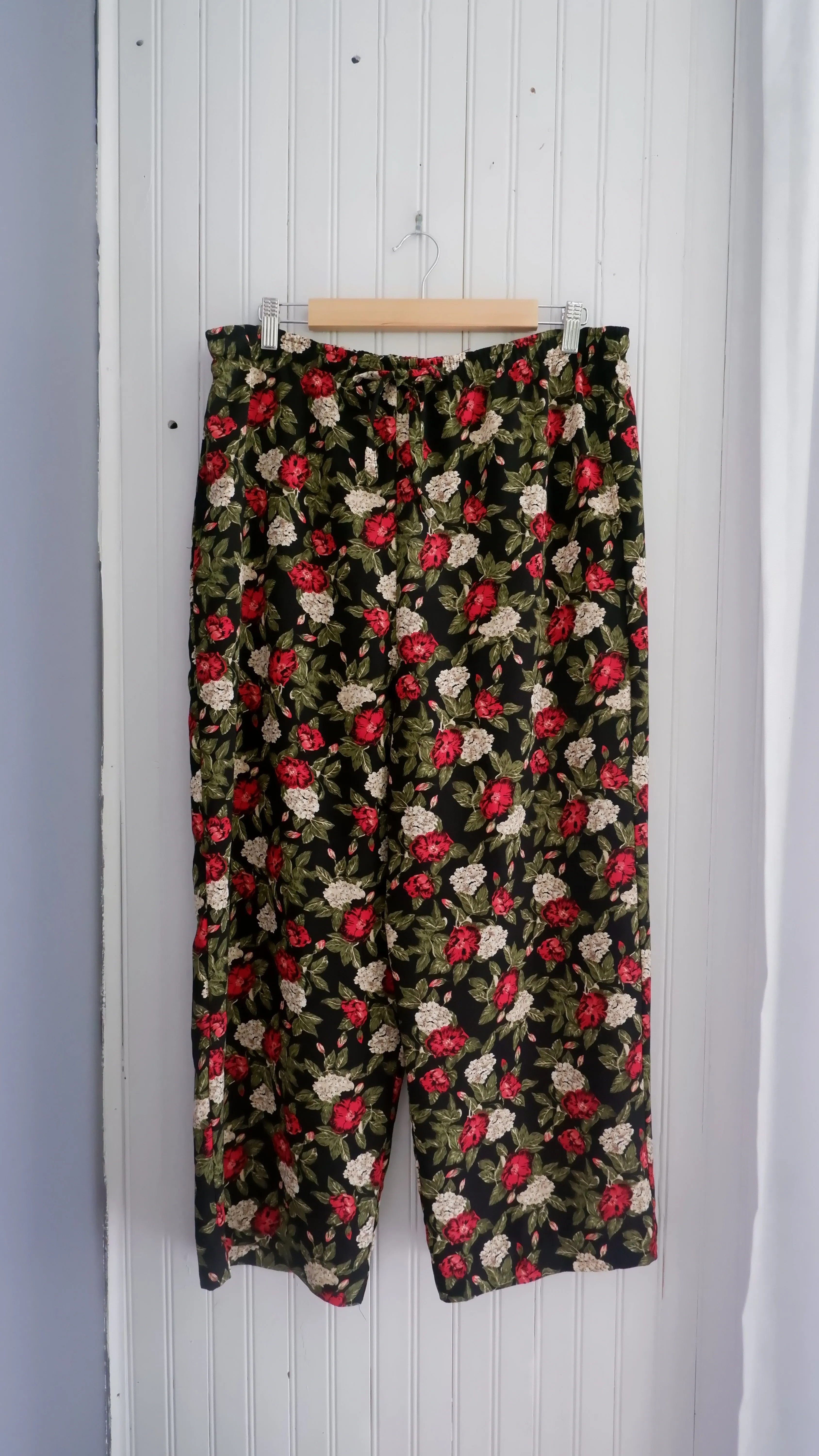 90s Rustic Floral Drawstring Easy Pants - M-XL