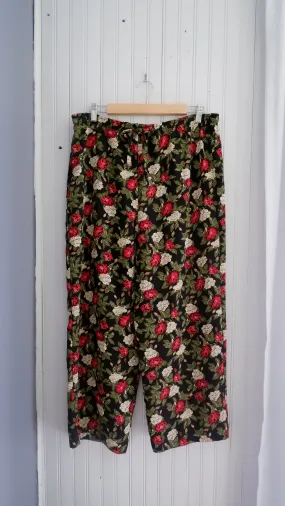 90s Rustic Floral Drawstring Easy Pants - M-XL