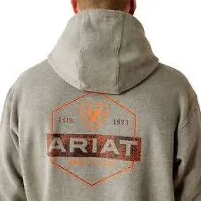 ARIAT MENS BOLD HEX HOODY GREY HEATHER