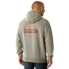 ARIAT MENS BOLD HEX HOODY GREY HEATHER