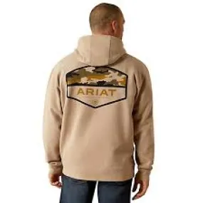 ARIAT MENS CAMO HEX HOODY BEIGE