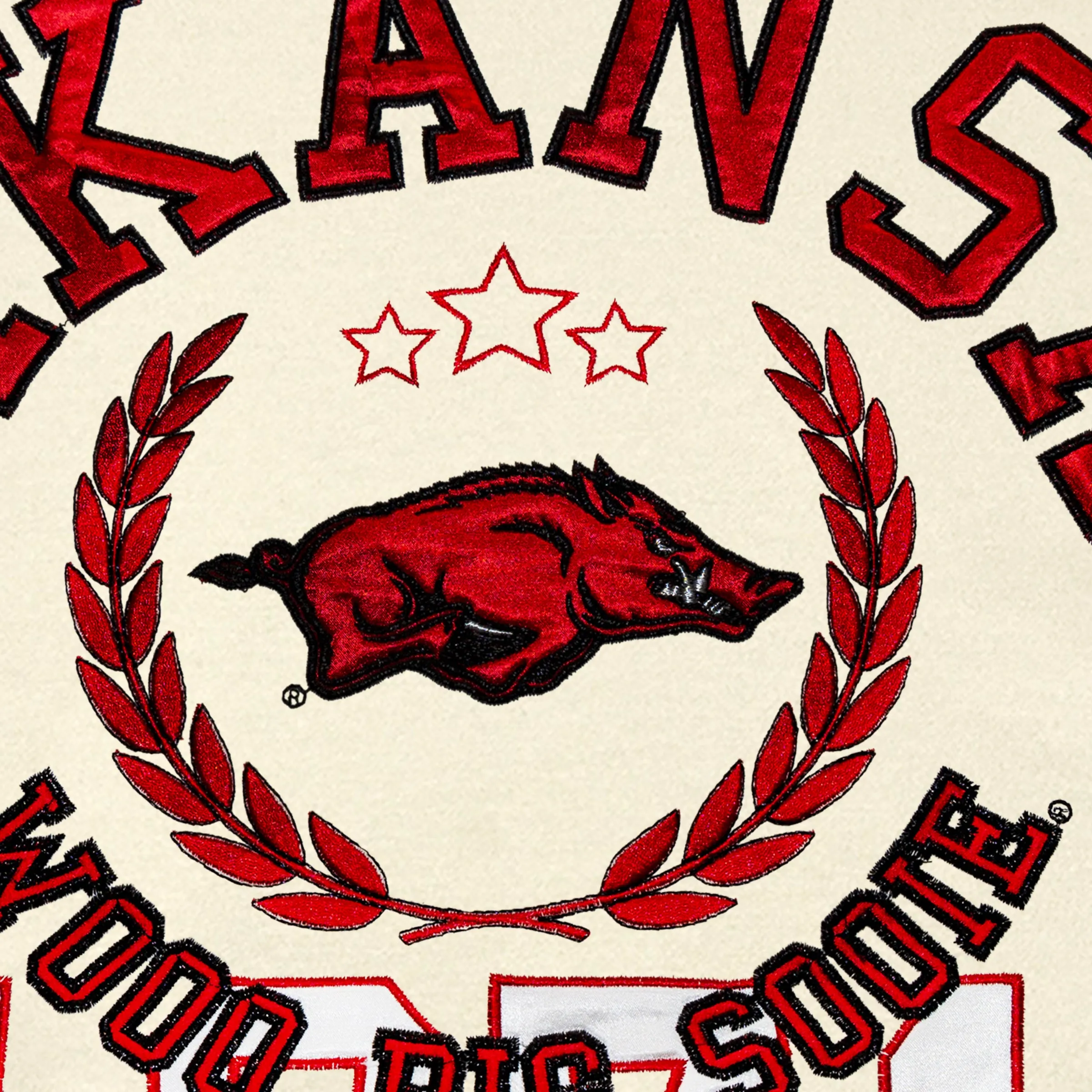 ARKANSAS RAZORBACKS GAMEDAY SLAY BLACK LABEL PREMIUM FLEECE DROP SHOULDER CREWNECK BY MADI PREWETT TROUTT