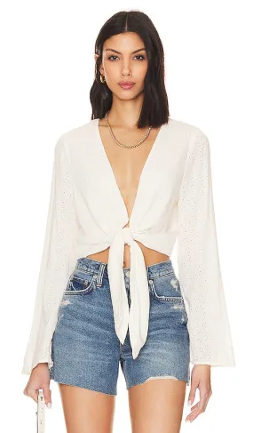 BCBGeneration Woven Top in White
