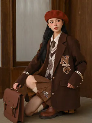Brown Style Wool American College Maillard Jacket