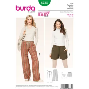 Burda B6735 Women's Trousers Sewing Pattern