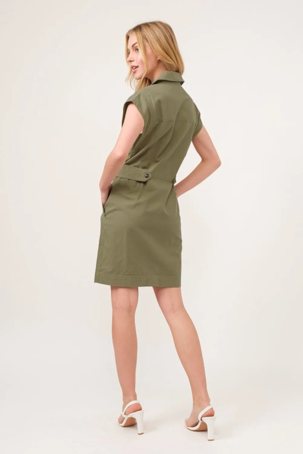 Button-Up Sleeveless Utility Dress