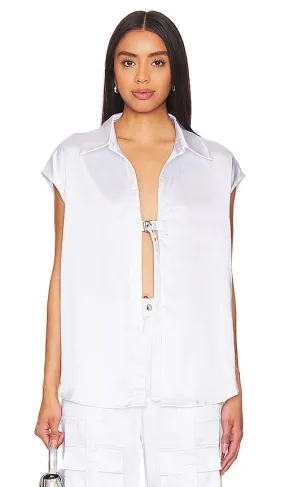 BY.DYLN Andi Sleeveless Shirt in White