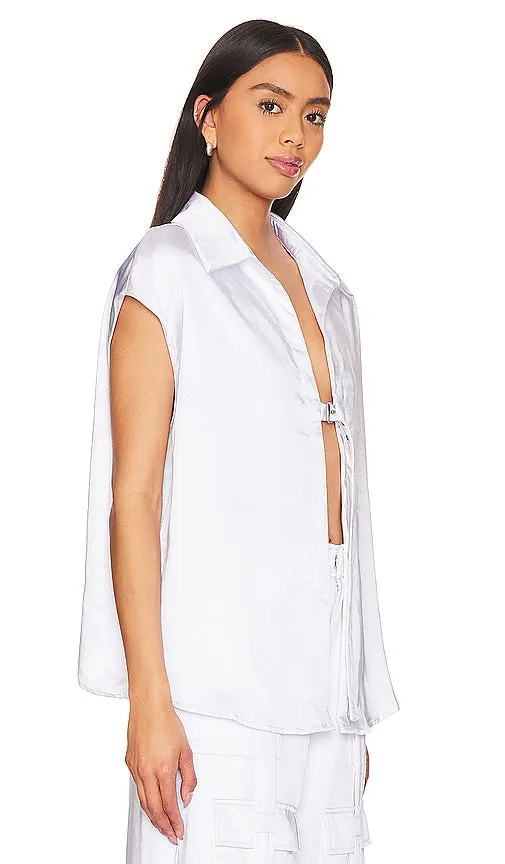 BY.DYLN Andi Sleeveless Shirt in White