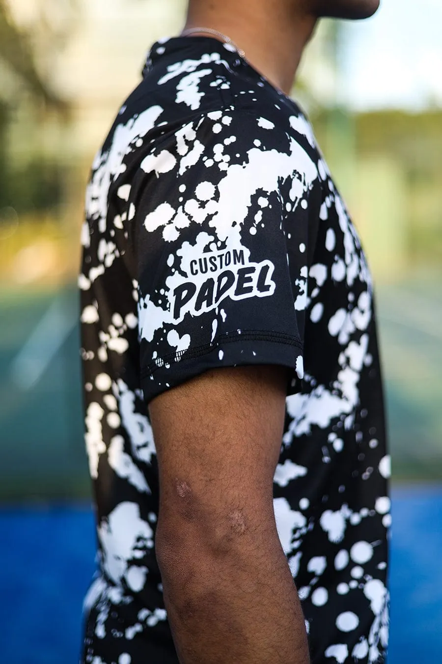CA Padel Shirt | Black & White Paint Splatter