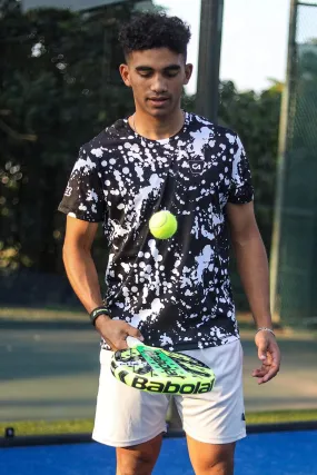 CA Padel Shirt | Black & White Paint Splatter