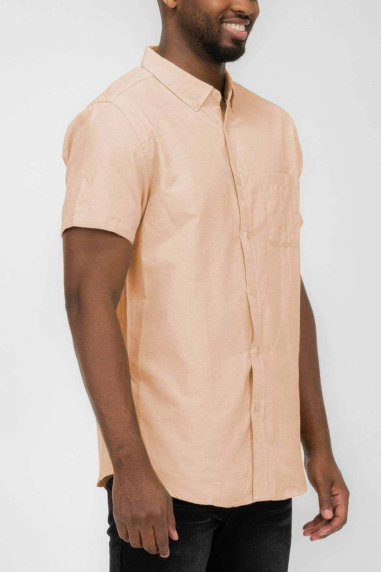 Casual Short Sleeve Solid Shirts