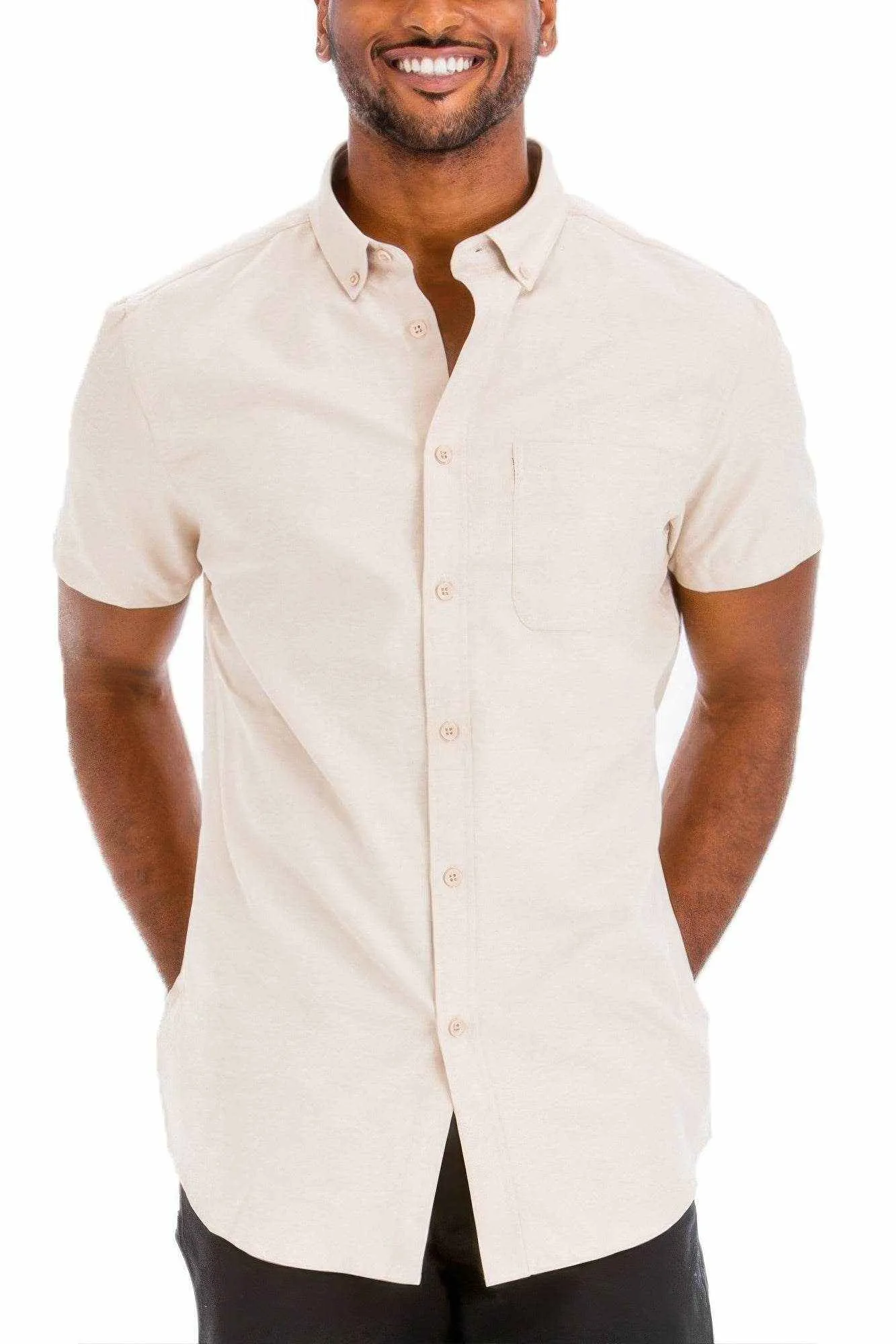 Casual Short Sleeve Solid Shirts