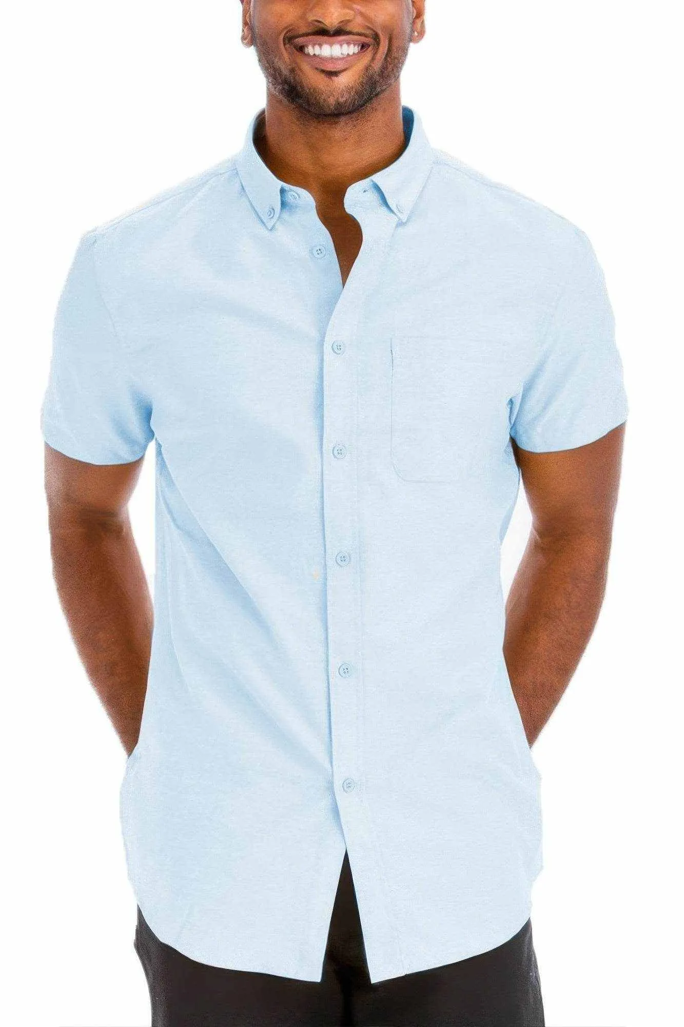 Casual Short Sleeve Solid Shirts