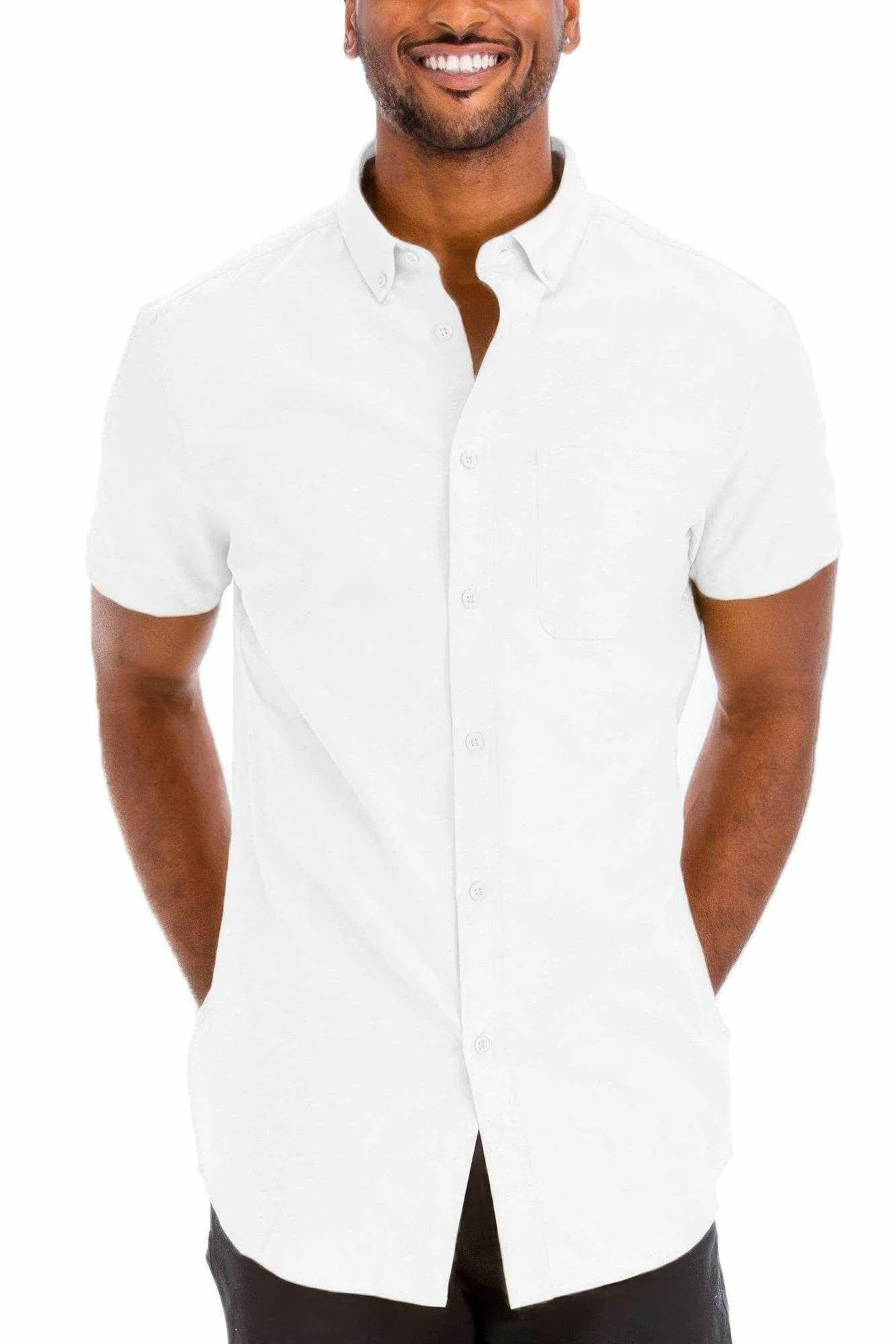 Casual Short Sleeve Solid Shirts