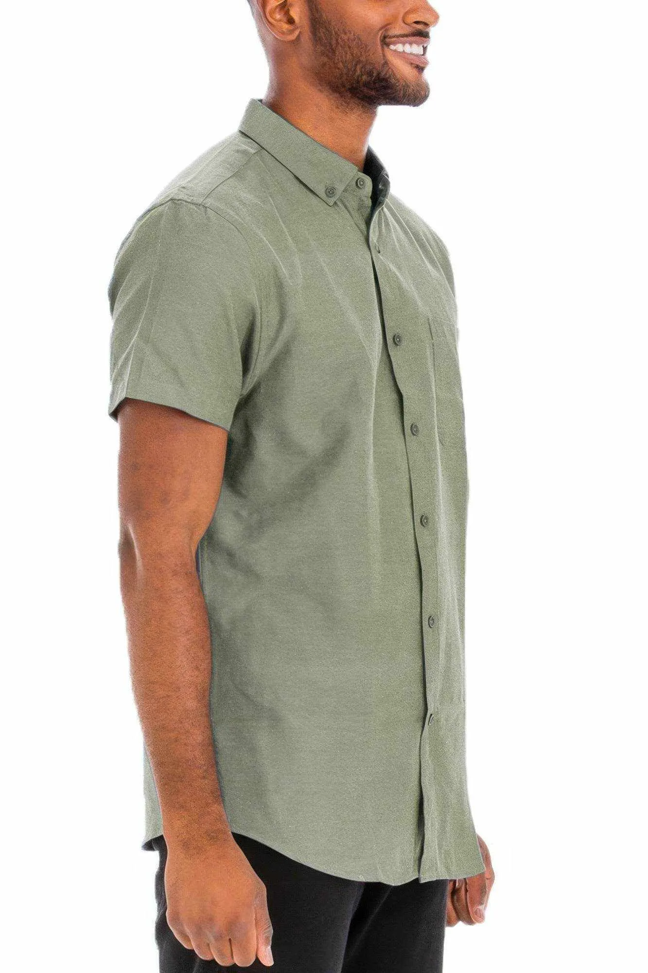 Casual Short Sleeve Solid Shirts