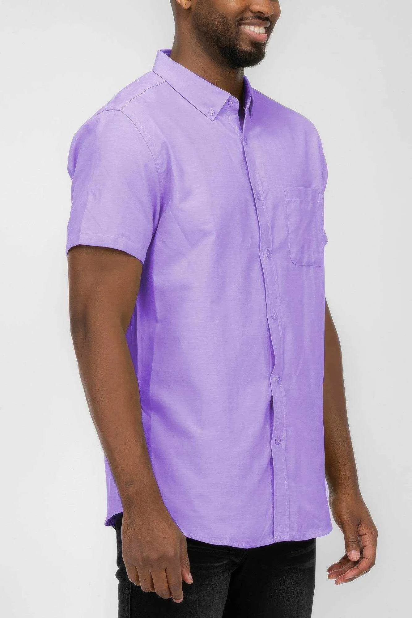 Casual Short Sleeve Solid Shirts