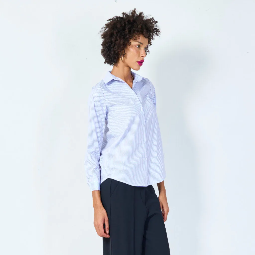 Classic striped button-up shirt wholesale