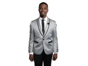Cosmo Silver & Black Small Paisley Shawl Tuxedo Rental