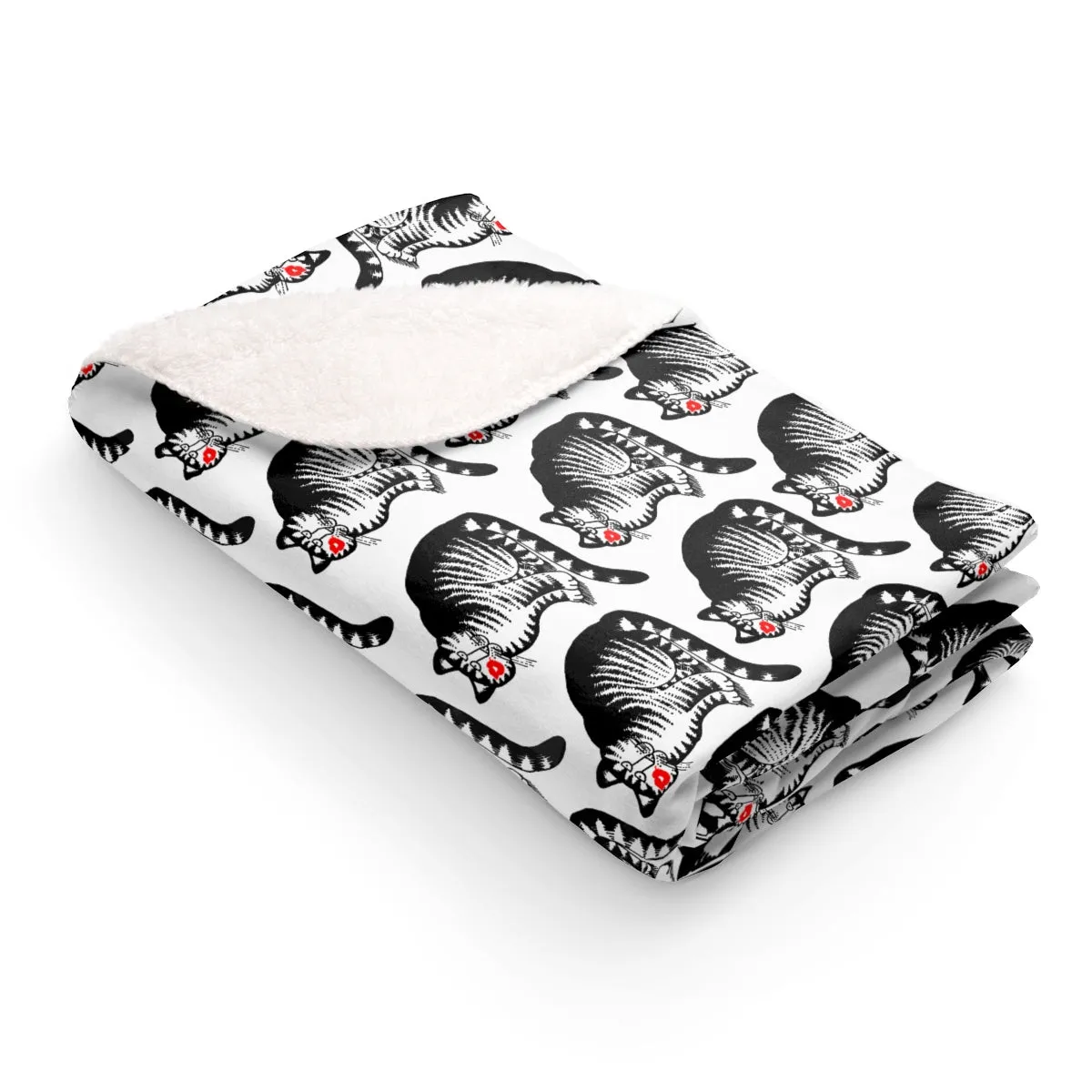 Crazy Cat Kliban Sherpa Fleece Throw Blanket 50x60