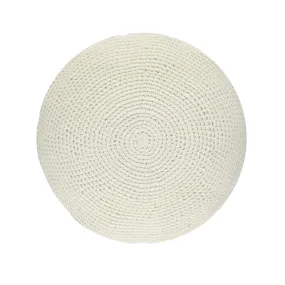 Crochet Circular  Wool Cushion -Chalk