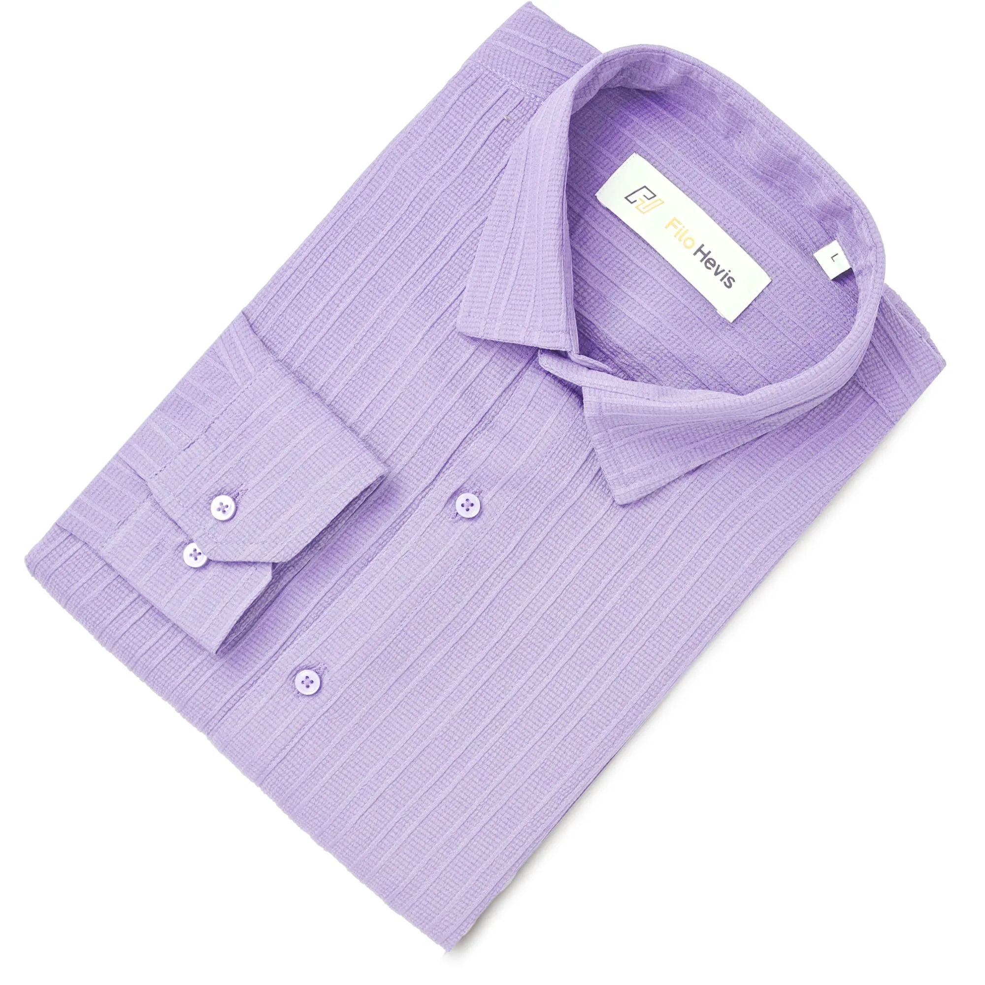 Crushed Self Stripe Light Purple Shirt