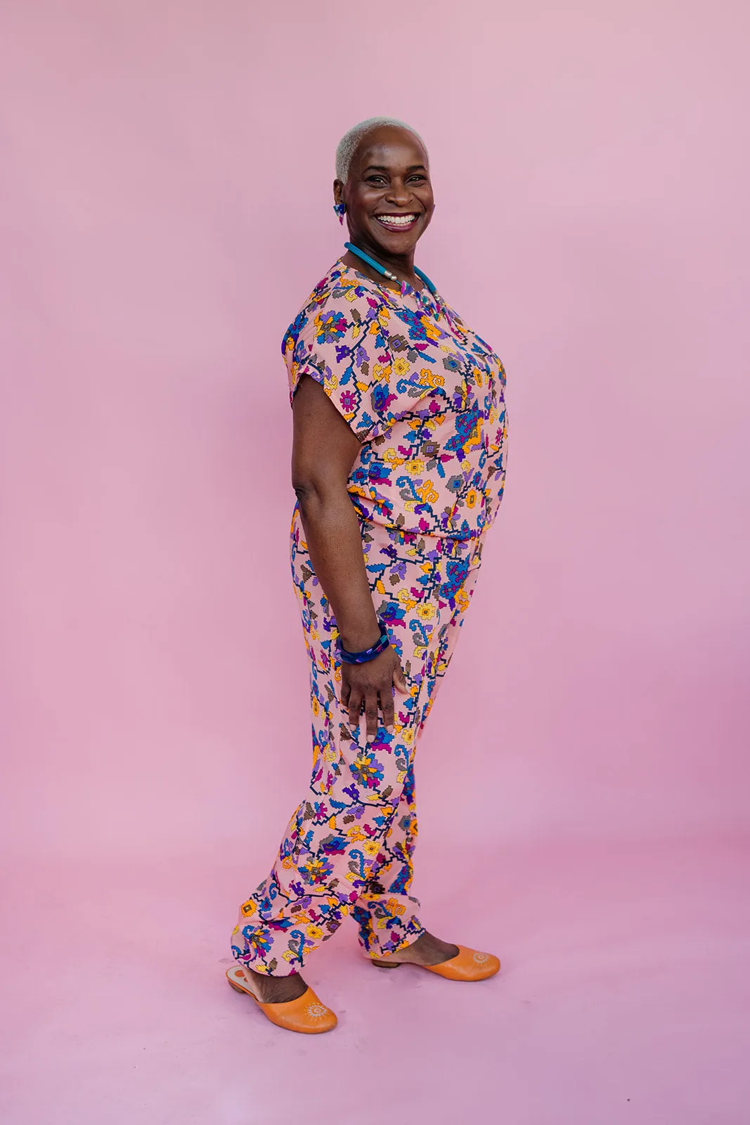 Easy Fit Trousers in Floral