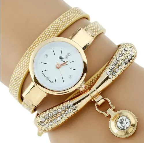Elegant Gold Woven Pendant Watch