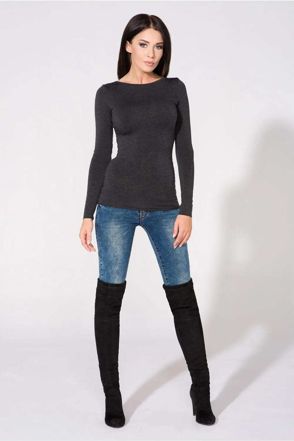 Elegant Knit Blouse with Unique Neckline - Available in All Sizes