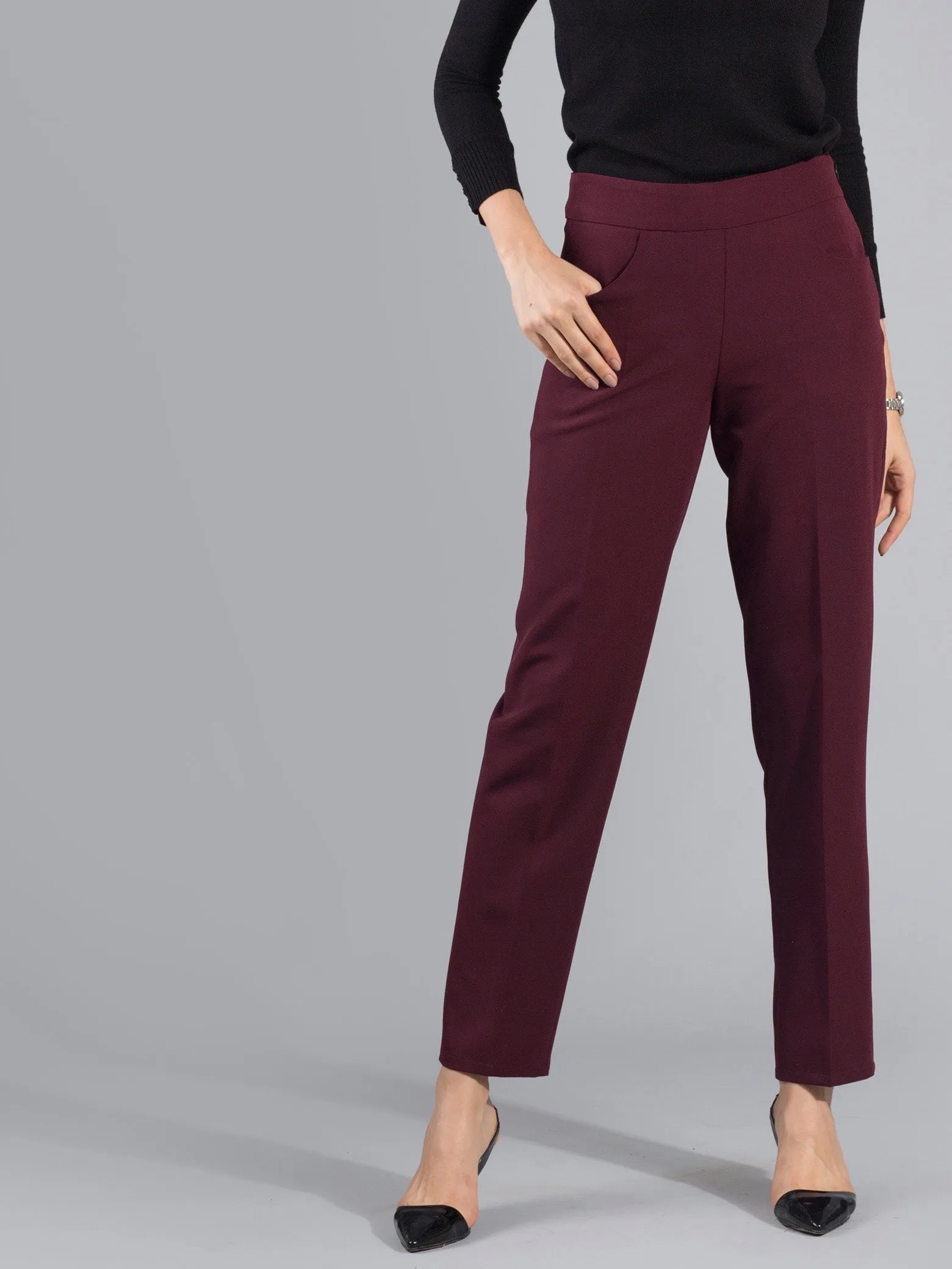 Essential Easy Care Work Trousers - Maroon