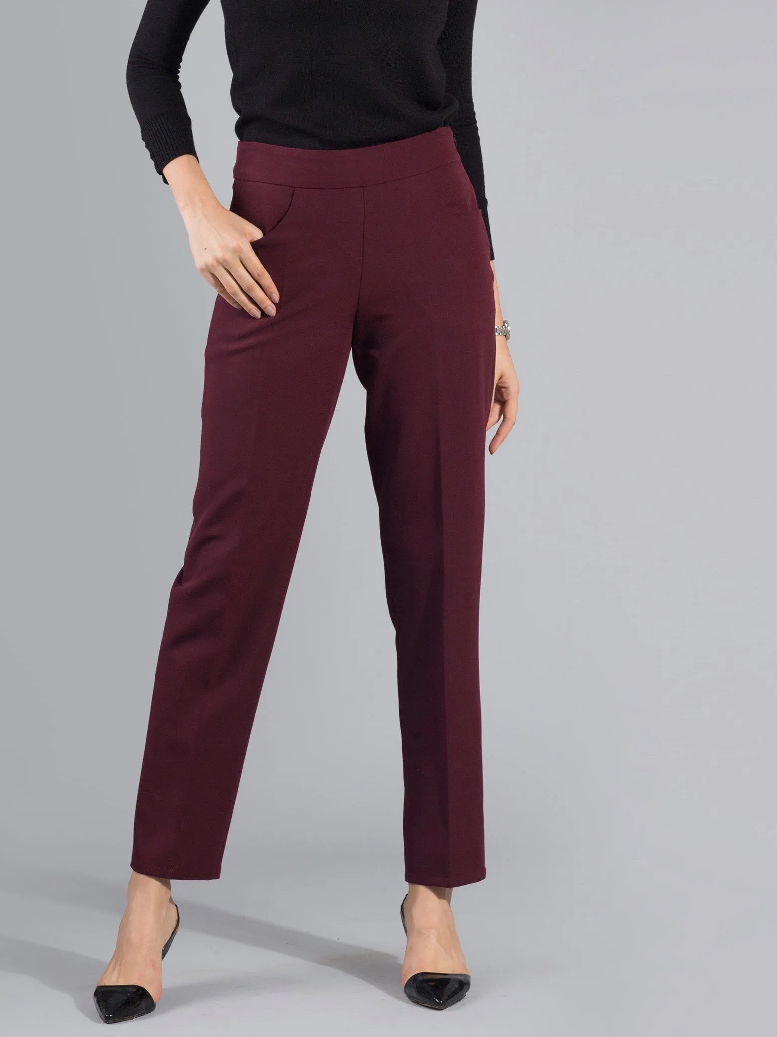 Essential Easy Care Work Trousers - Maroon