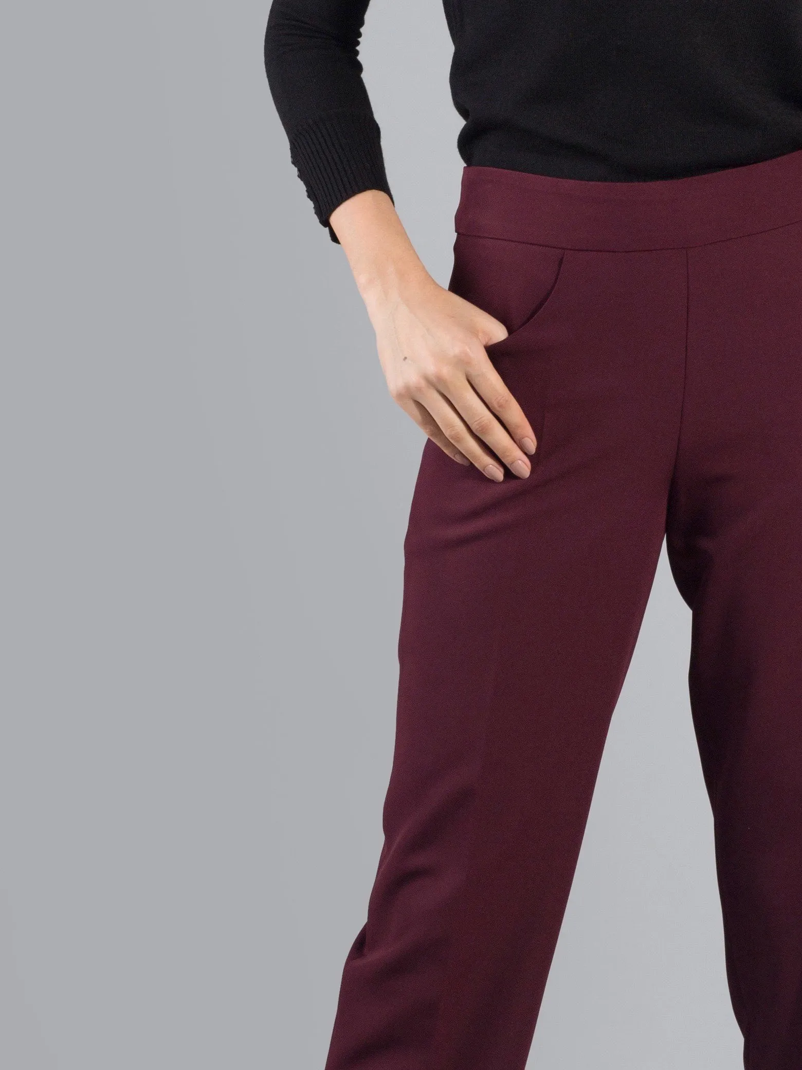 Essential Easy Care Work Trousers - Maroon