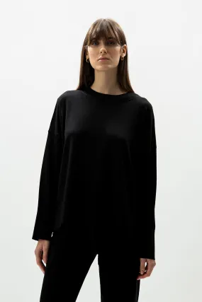 EXTRA FINE MERINO WOOL OVERSIZED CREW NECK PULLOVER