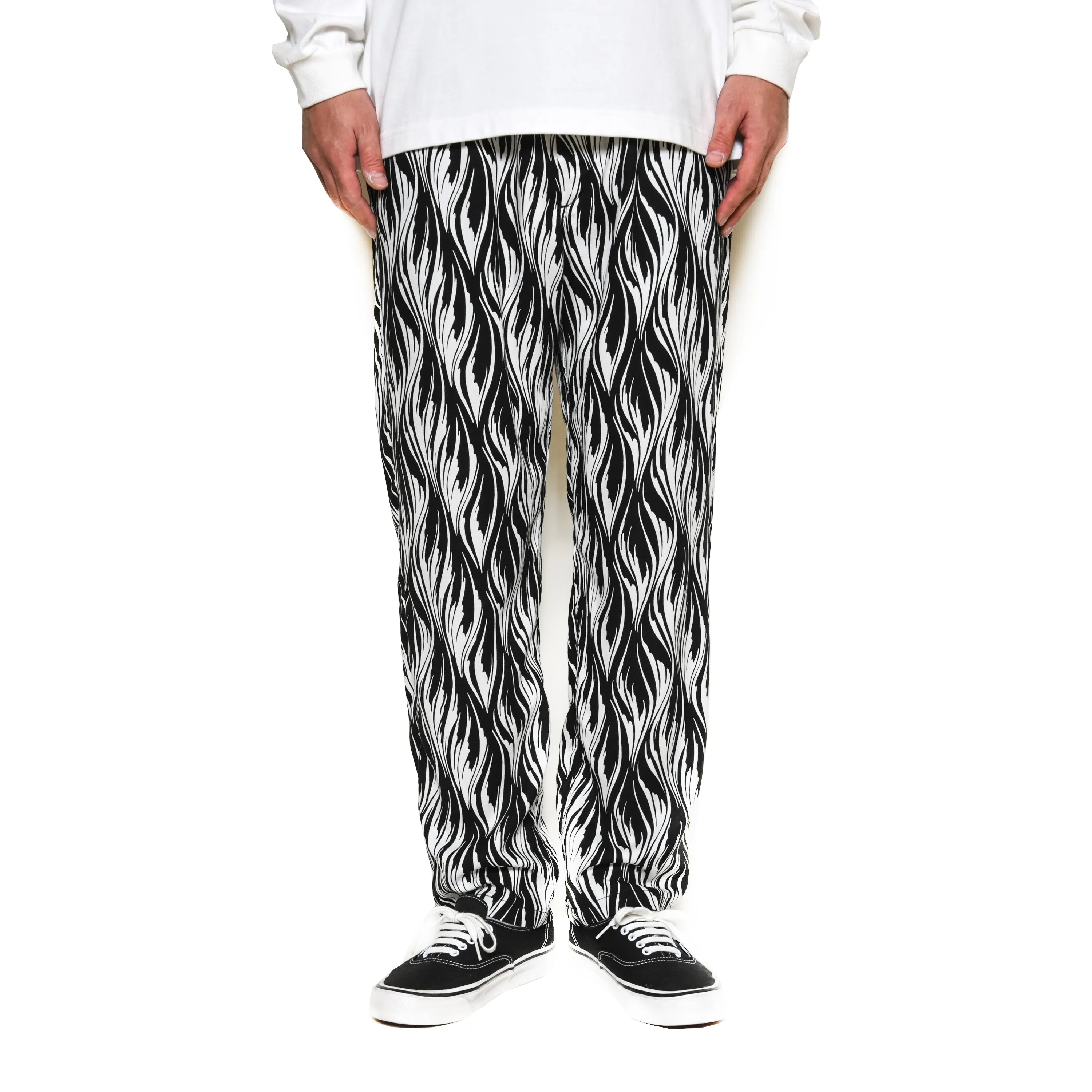 FEATHER PATTERN EASY TROUSERS