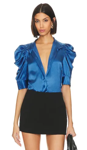 FRAME Gillian Blouse in Blue