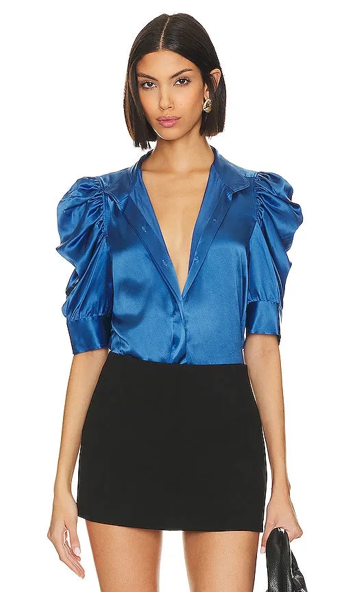 FRAME Gillian Blouse in Blue
