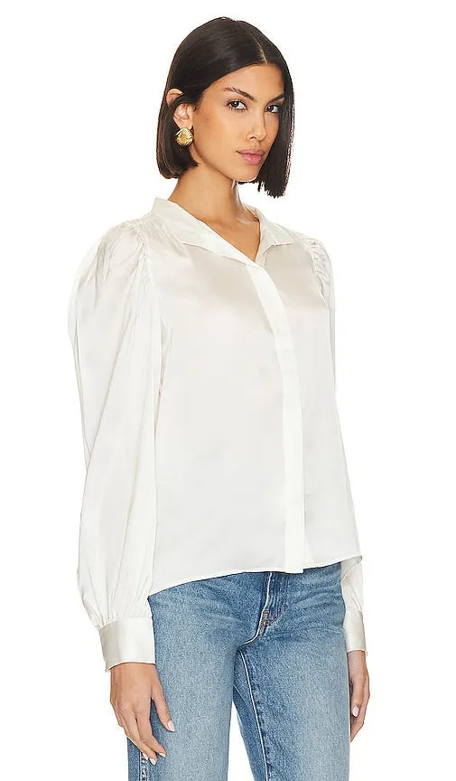 FRAME Gillian Blouse in White