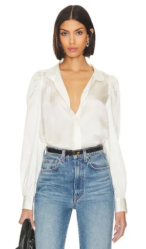 FRAME Gillian Blouse in White