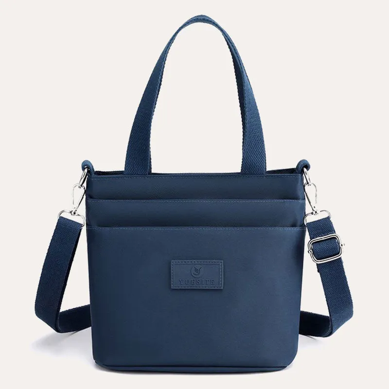 Functional Crossbody Bag Shoulder Bag Multi-pocket Lightweight Solid Color Handbag