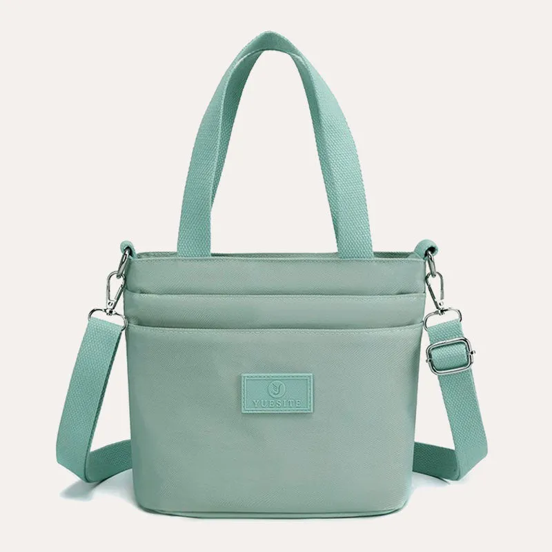 Functional Crossbody Bag Shoulder Bag Multi-pocket Lightweight Solid Color Handbag