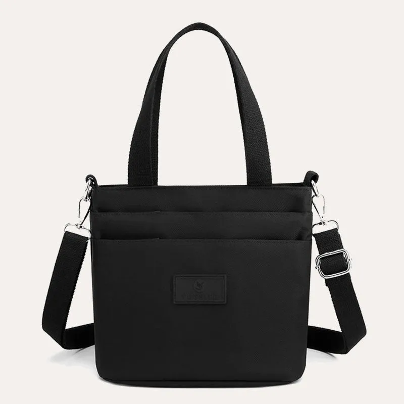 Functional Crossbody Bag Shoulder Bag Multi-pocket Lightweight Solid Color Handbag