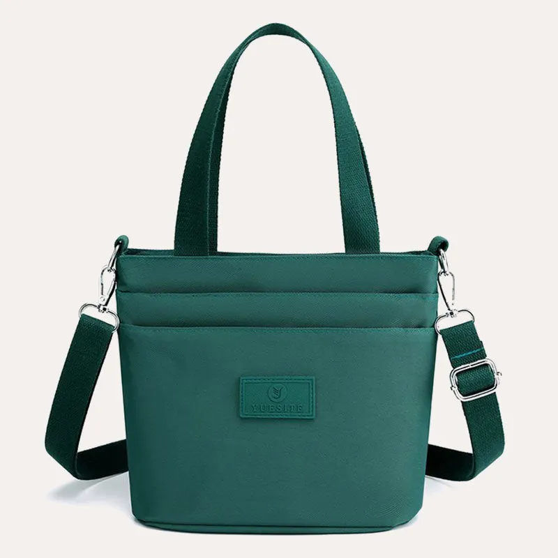 Functional Crossbody Bag Shoulder Bag Multi-pocket Lightweight Solid Color Handbag