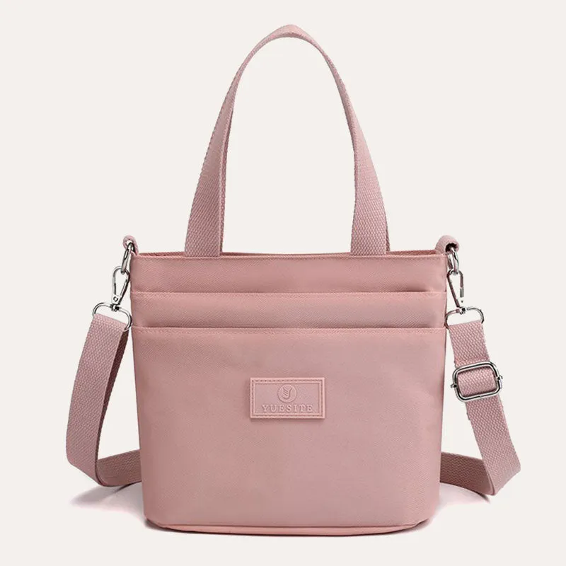 Functional Crossbody Bag Shoulder Bag Multi-pocket Lightweight Solid Color Handbag