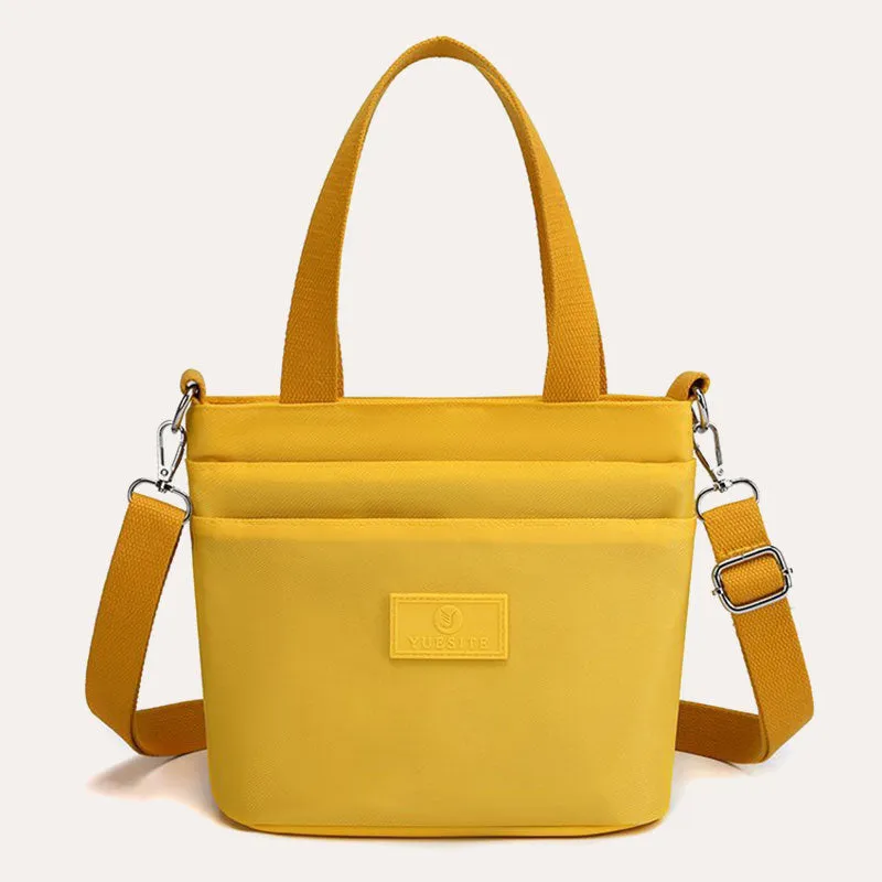 Functional Crossbody Bag Shoulder Bag Multi-pocket Lightweight Solid Color Handbag