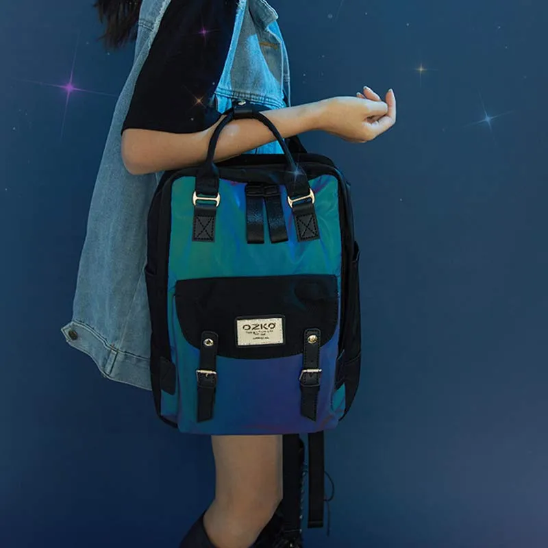 Functional Large Computer Purse Fluorescent Stylist Laptop Backpack for Travel Work