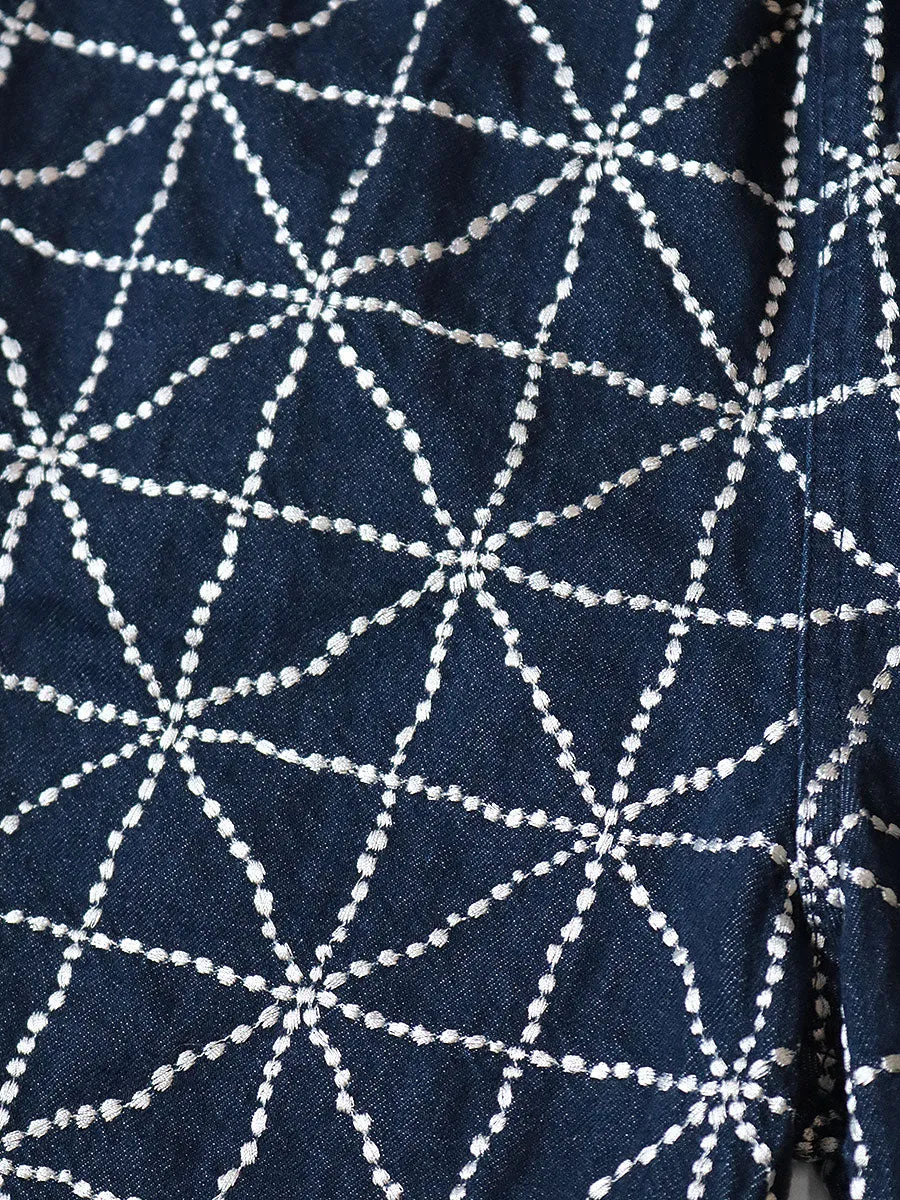Kapital 8oz Denim FOLK-DOJO EASY Shorts - Indigo (dark color)