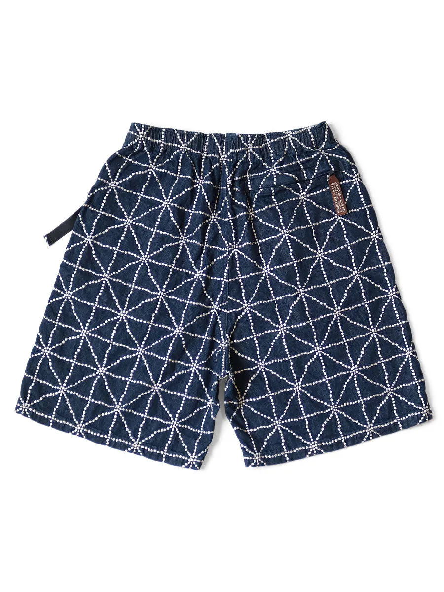 Kapital 8oz Denim FOLK-DOJO EASY Shorts - Indigo (dark color)