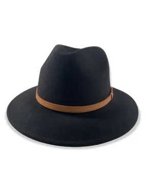 Ladies' Wool Fedora Brown Band - Wholesale