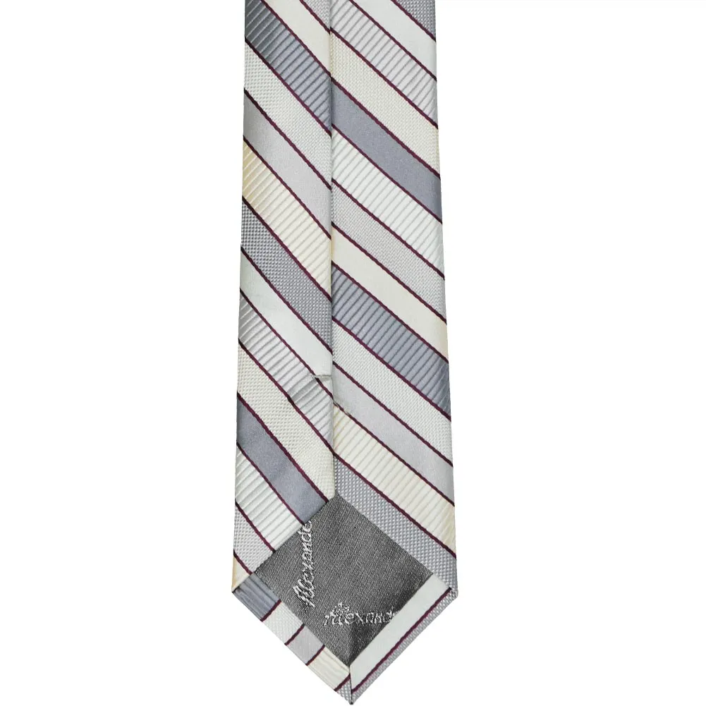 Light Silver Douglas Striped Slim Necktie, 2.5" Width