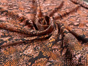 Lightweight  satin  fabric by the yard - Snake animal print