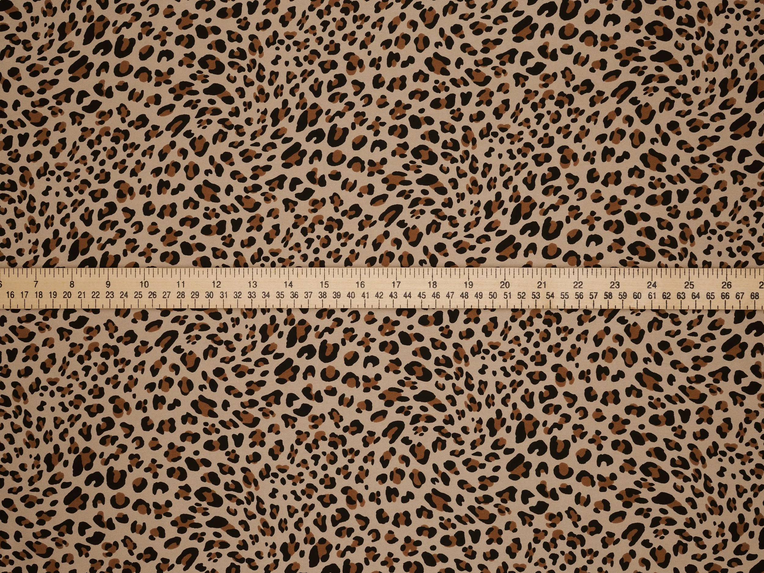 Lightweight  satin  fabric by the yard - Taupe brown  cheetah print